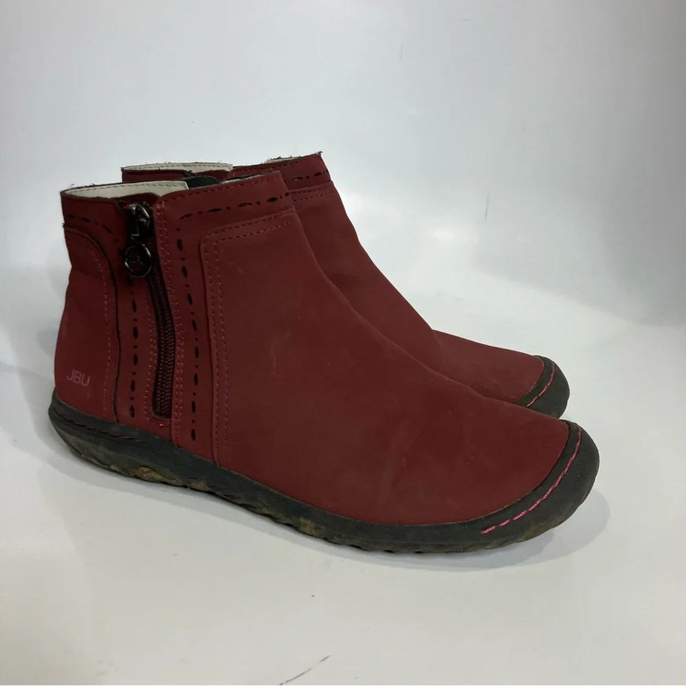 JBU by Jambu Juno maroon faux leather ankle boots‎ women’s size 7 casual winter